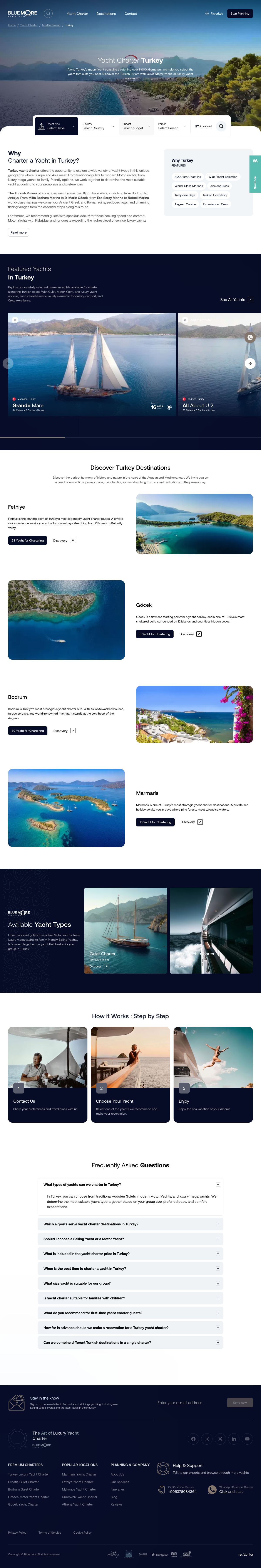 Bluemore Yachting Destination Page