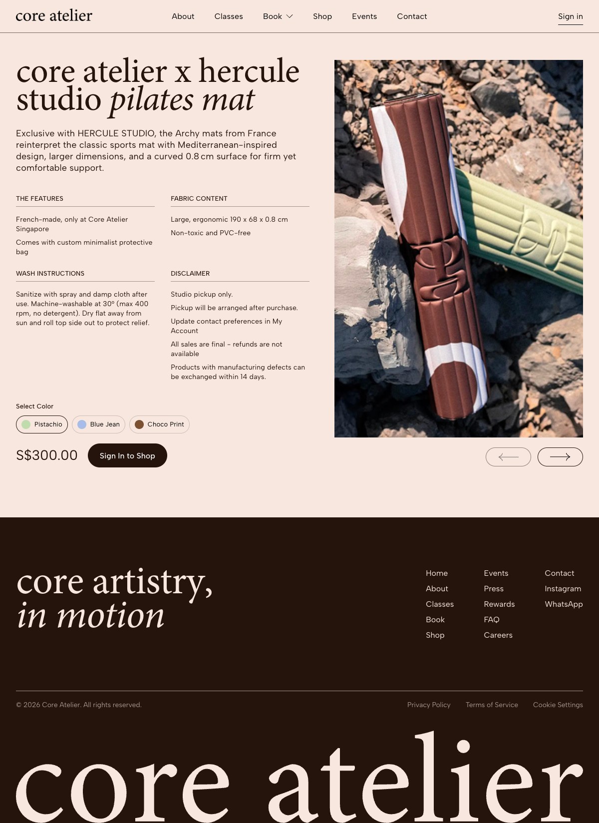 Core Atelier Pilates Product Page