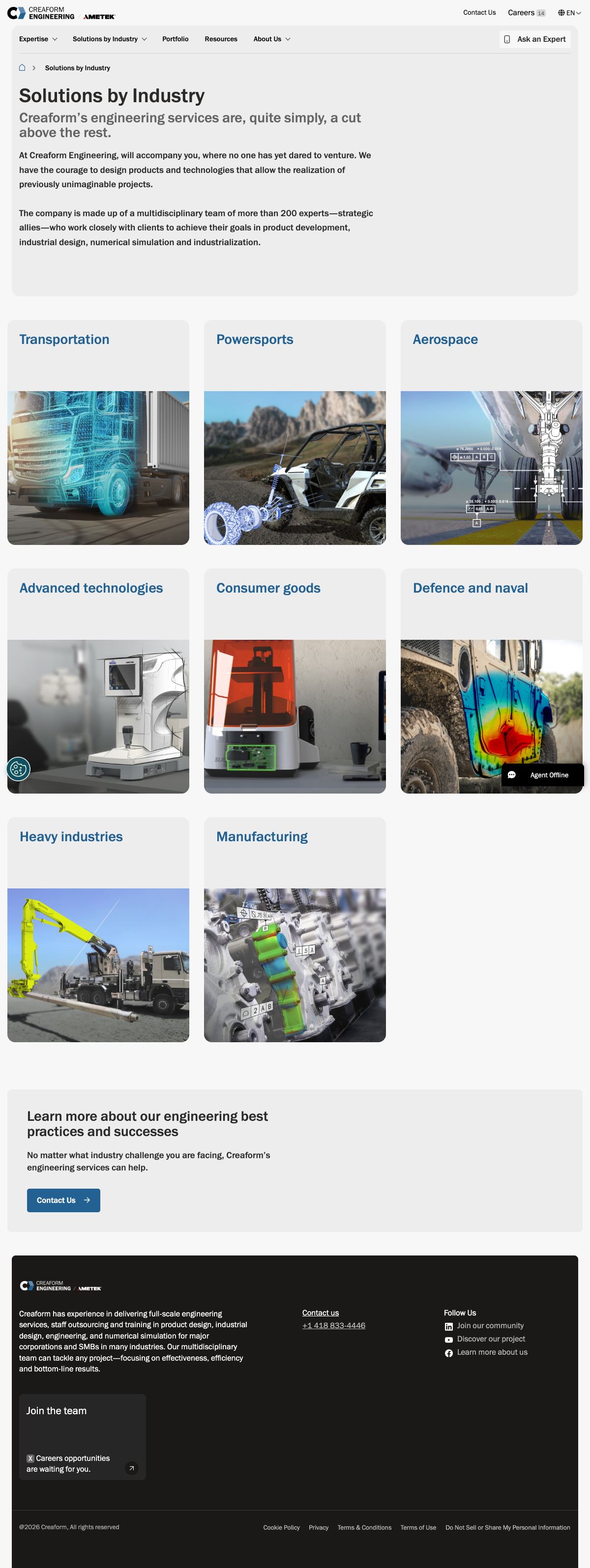 Creaform Engineering Industry