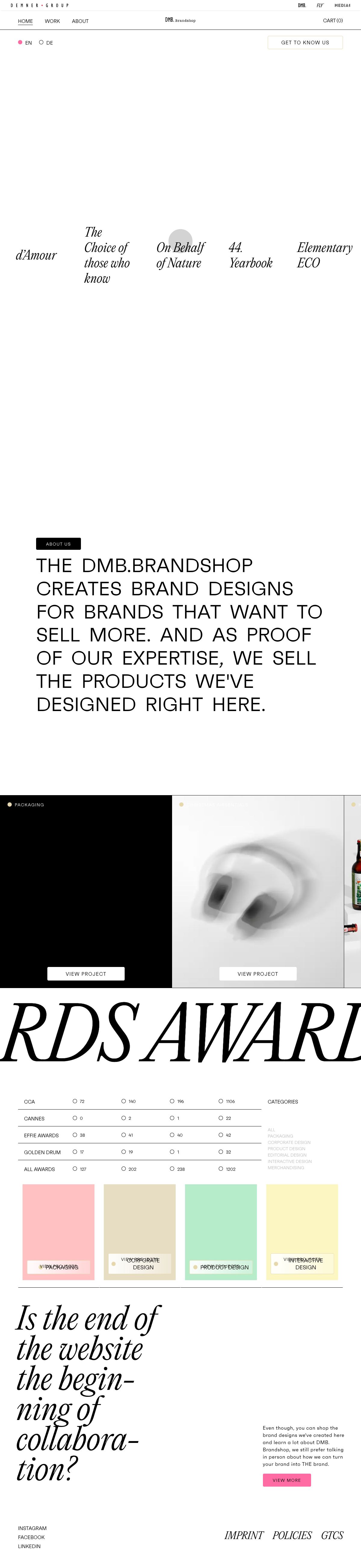 DMB. Brandshop Homepage