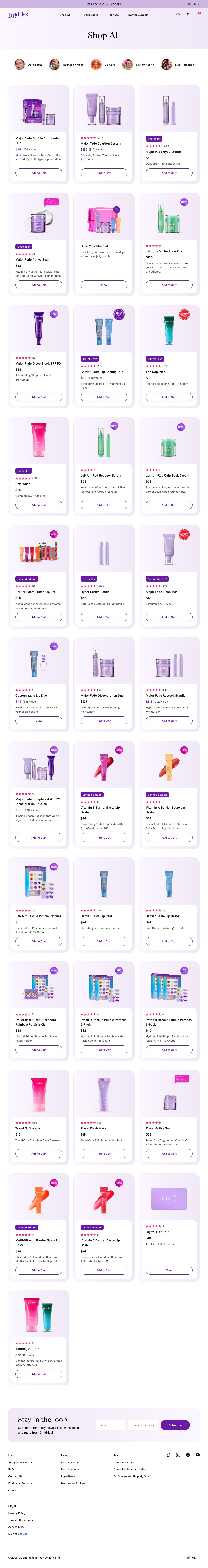 Dr. Idriss Product Listing Page