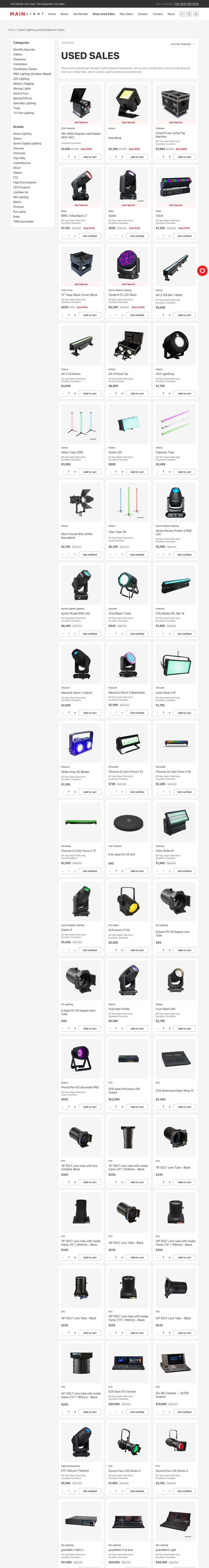 Main Light Used Sales