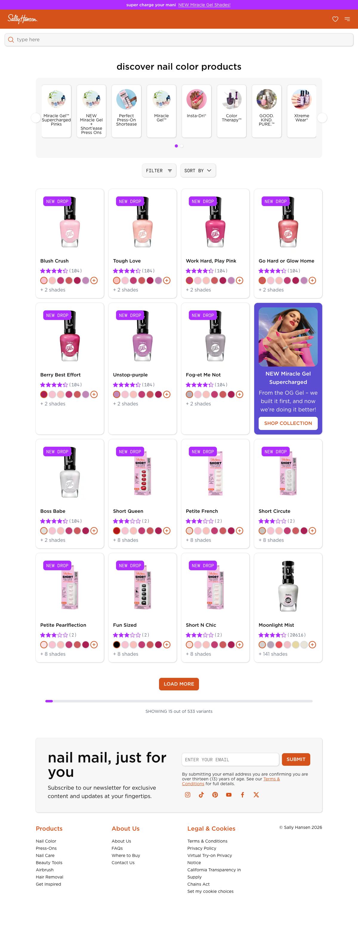 Sally Hansen Product Listing Page